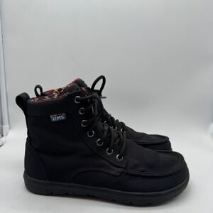 Lems Shoes Boulder Boot Black Canvas Lace Up Ankle Boots Women's Size 39